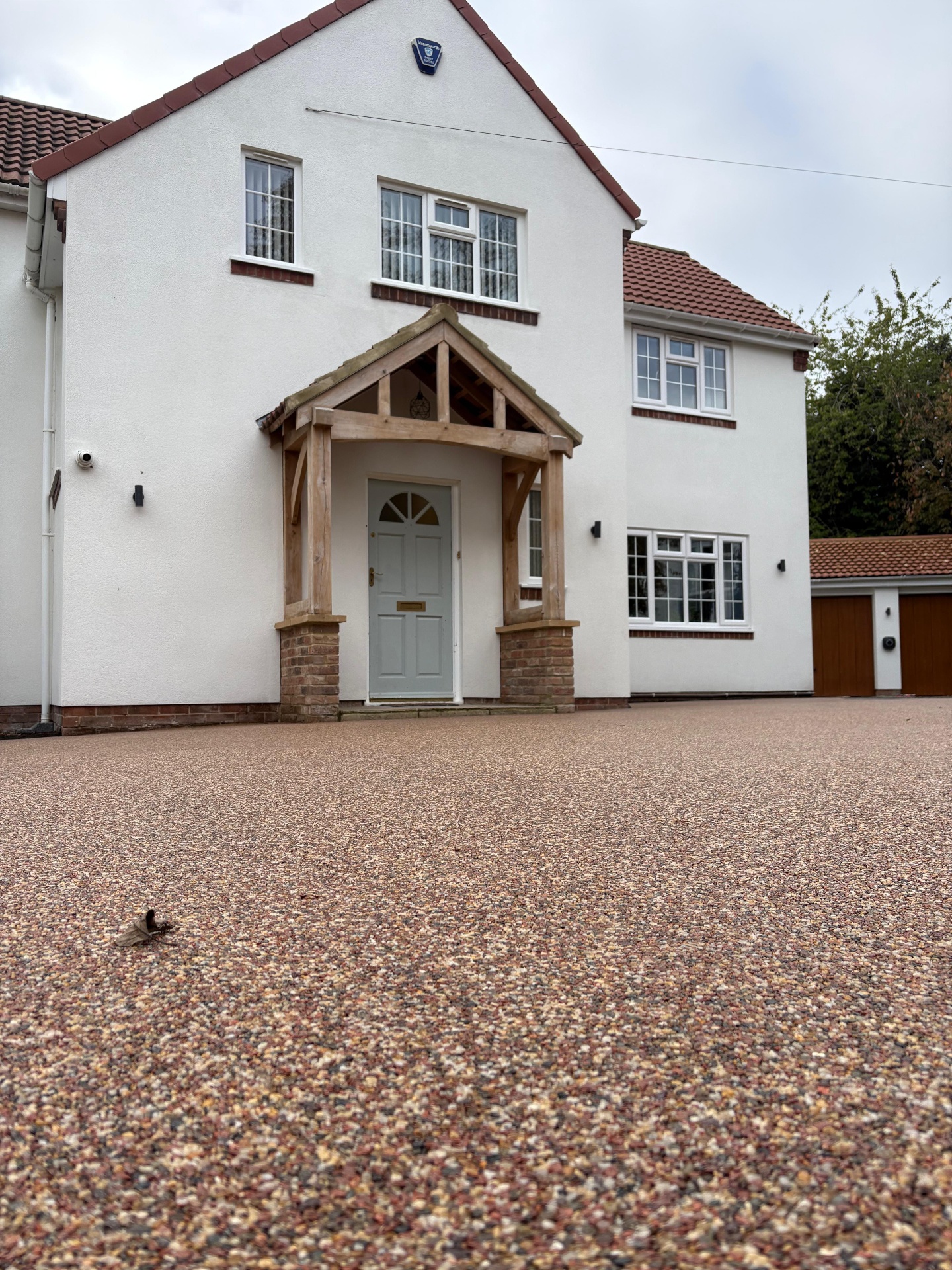 Resin bound driveway installed outside a detached North East home